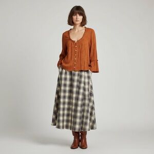 Saltwater Luxe Long Bell Sleeve Shell Button Floral Blouse Size M